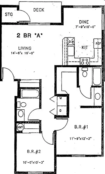2 Bed 2 Bath G244 floor plan